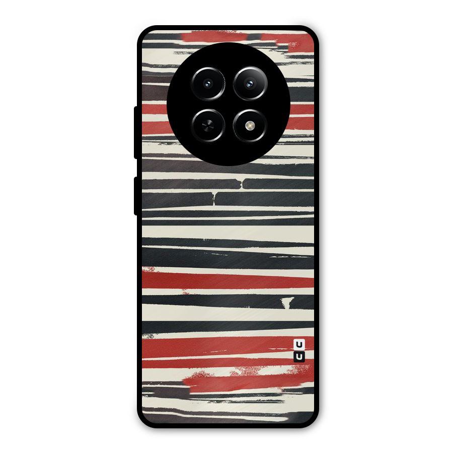 Messy Vintage Stripes Metal Back Case for Realme 12x 5G
