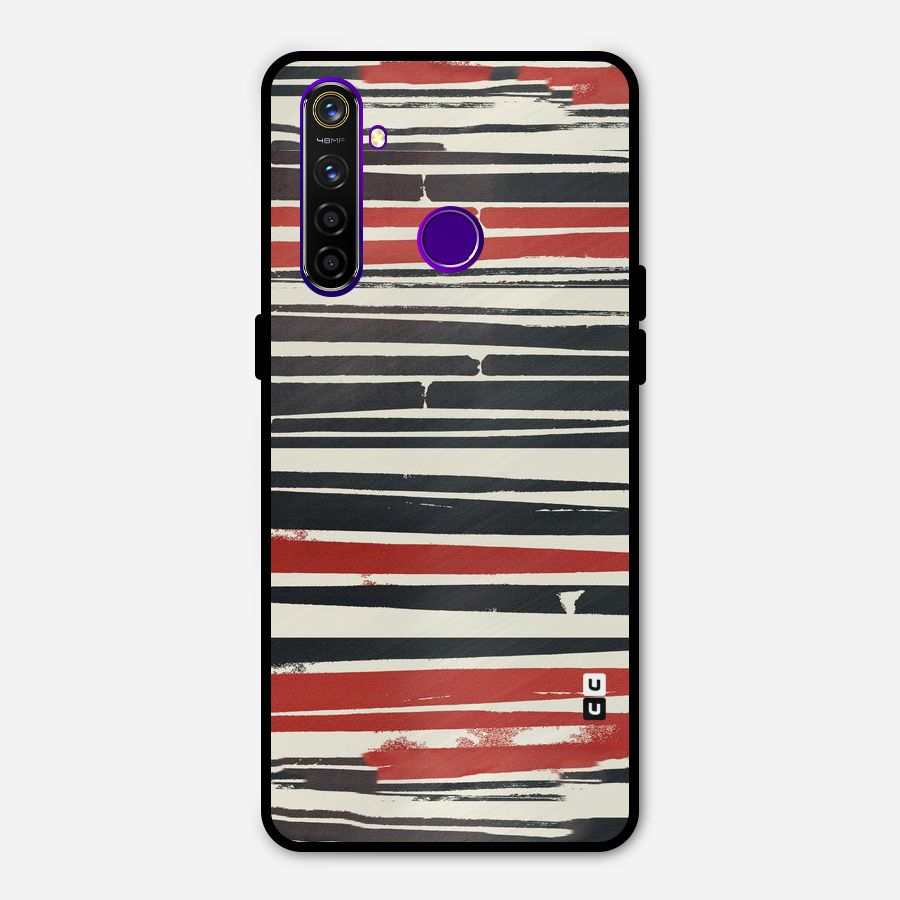Messy Vintage Stripes Metal Back Case for Realme 5 Pro