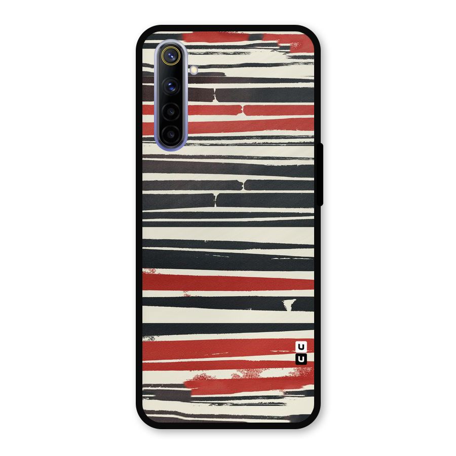 Messy Vintage Stripes Metal Back Case for Realme 6