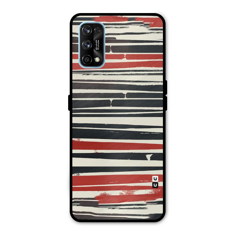 Messy Vintage Stripes Metal Back Case for Realme 7 Pro