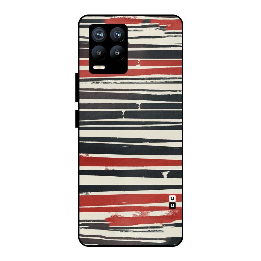 Messy Vintage Stripes Metal Back Case for Realme 8 Pro