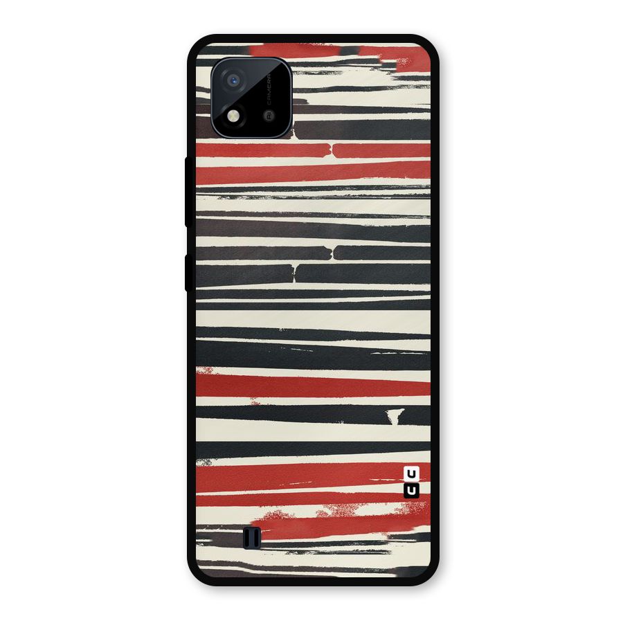 Messy Vintage Stripes Metal Back Case for Realme C11 2021