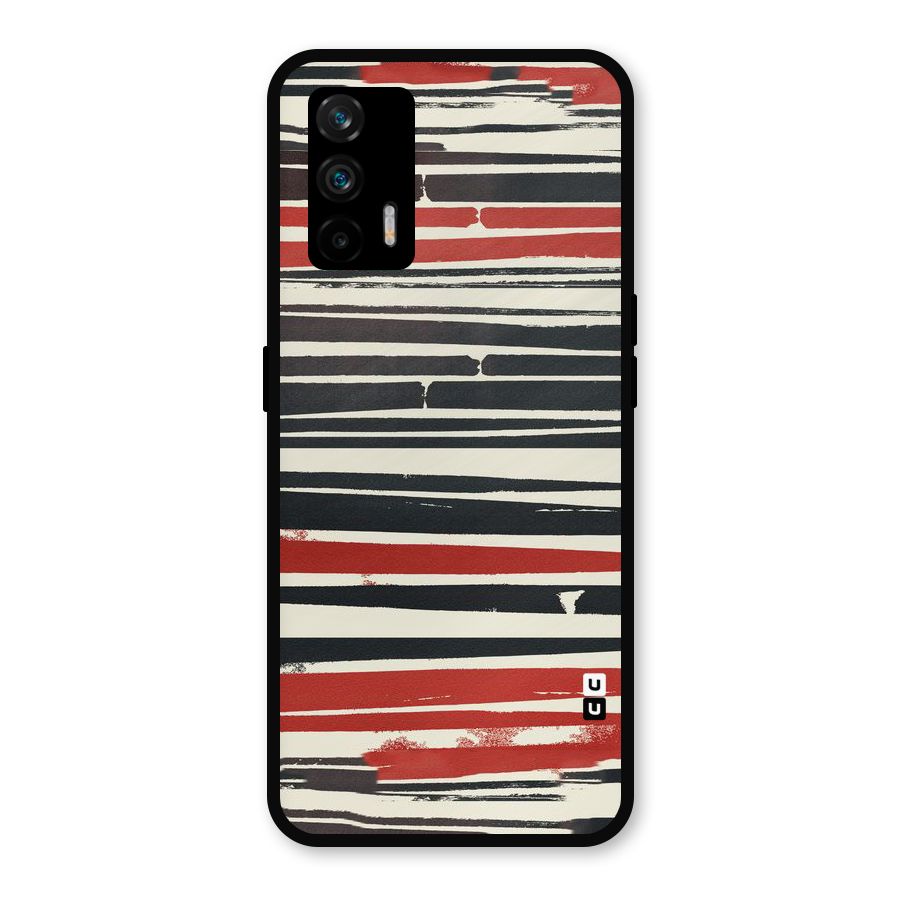 Messy Vintage Stripes Metal Back Case for Realme GT 5G