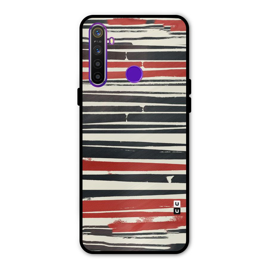 Messy Vintage Stripes Metal Back Case for Realme Narzo 10