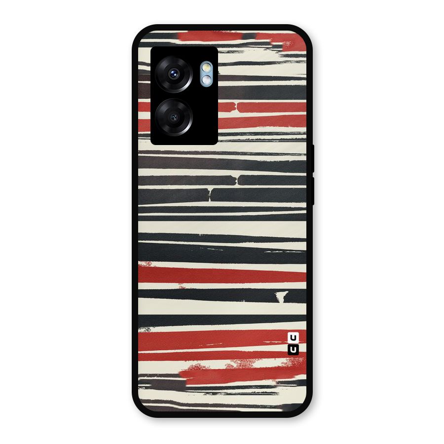 Messy Vintage Stripes Metal Back Case for Realme Narzo 50 5G