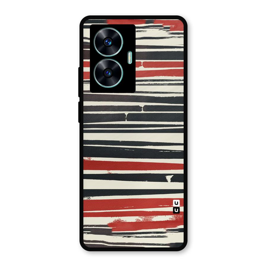 Messy Vintage Stripes Metal Back Case for Realme Narzo N55