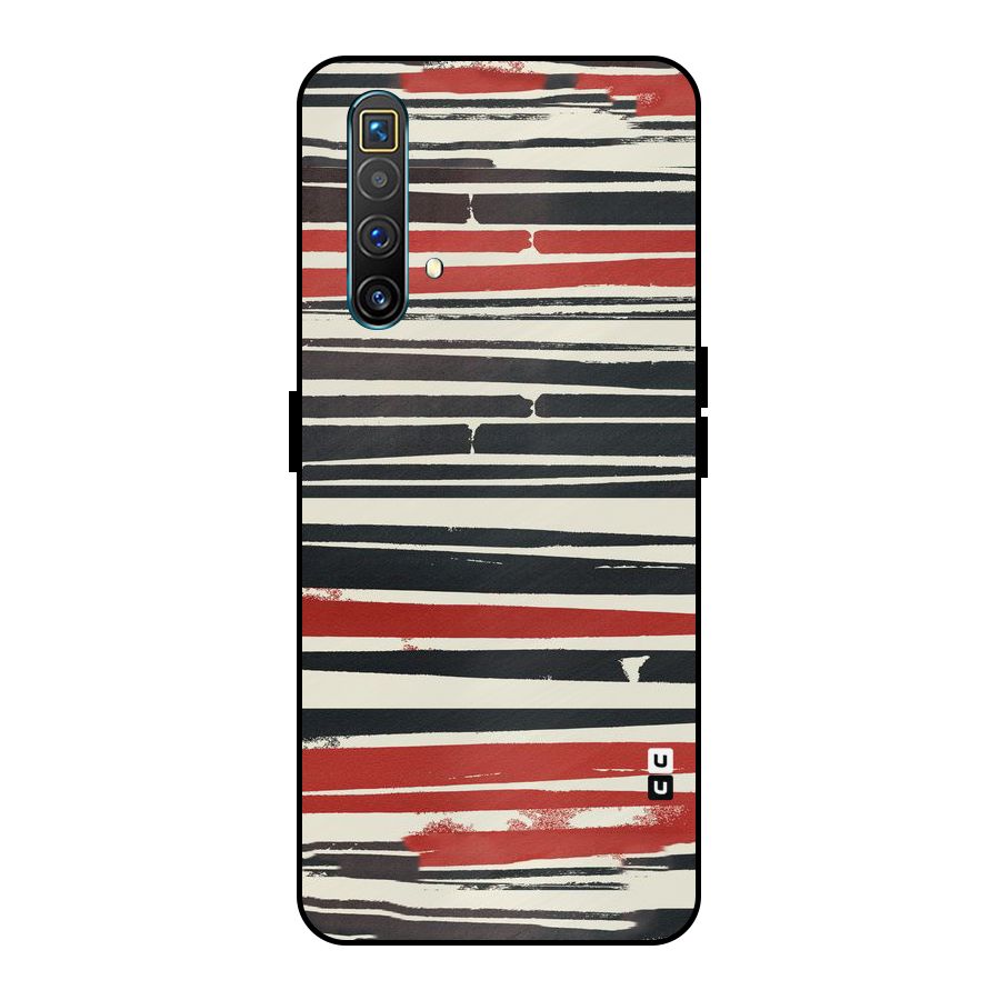 Messy Vintage Stripes Metal Back Case for Realme X3 SuperZoom