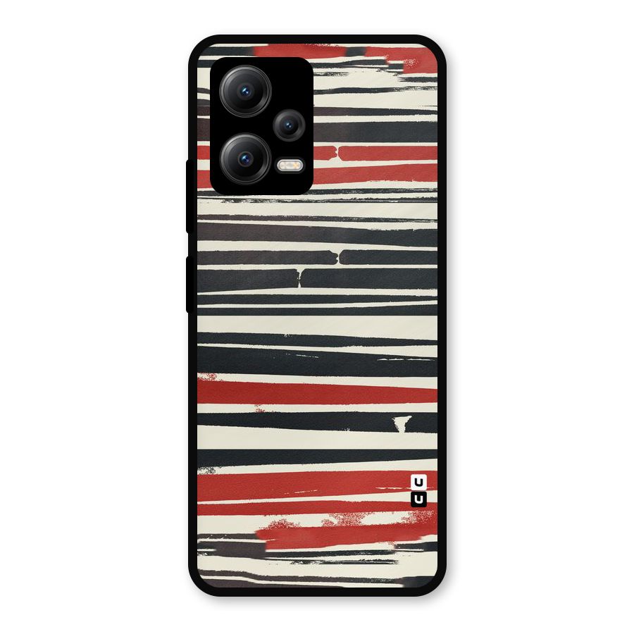 Messy Vintage Stripes Metal Back Case for Redmi Note 12 5G