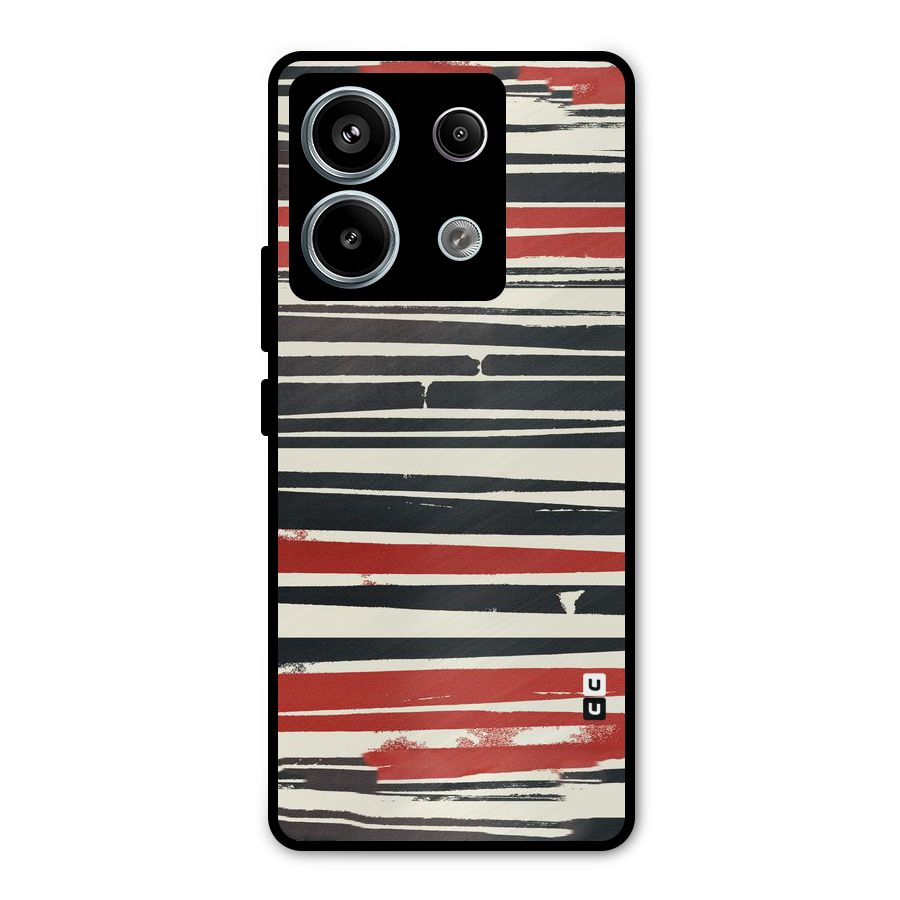 Messy Vintage Stripes Metal Back Case for Redmi Note 13 Pro 5G