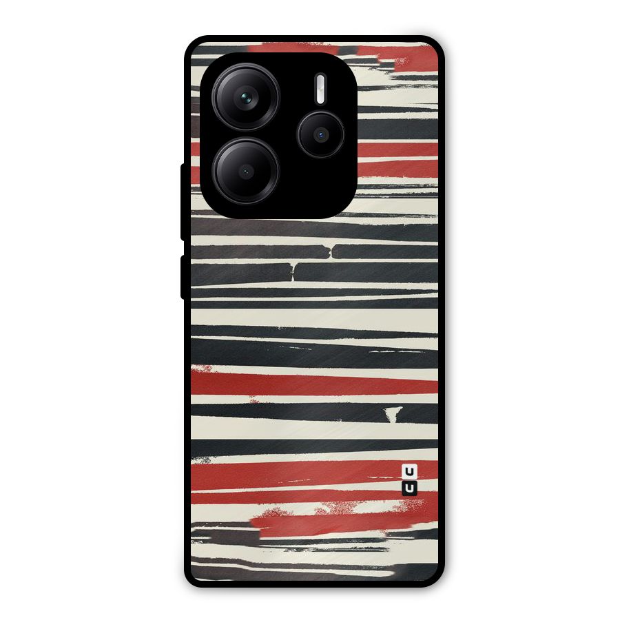 Messy Vintage Stripes Metal Back Case for Redmi Note 14 5G