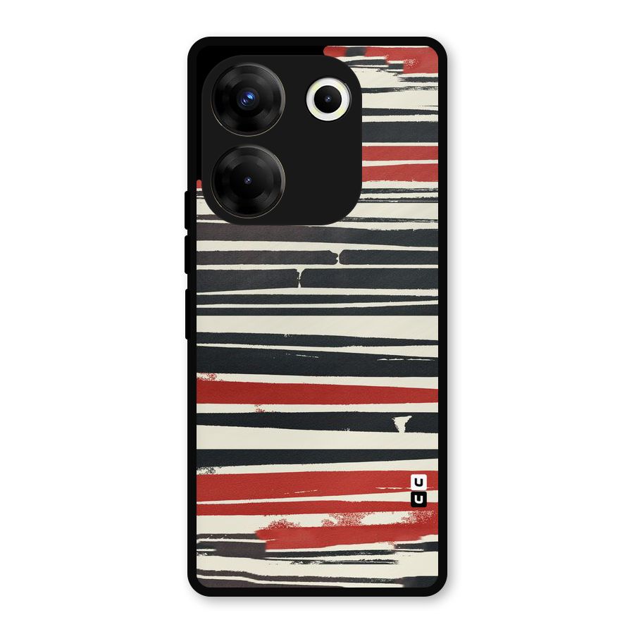 Messy Vintage Stripes Metal Back Case for Tecno Camon 20