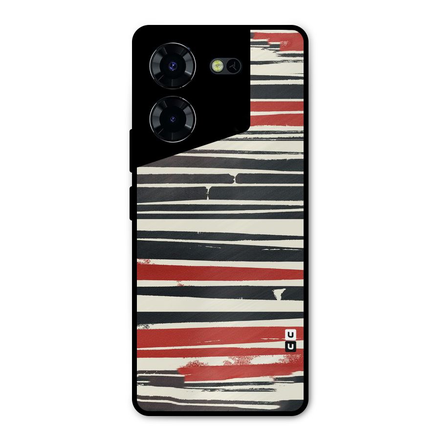 Messy Vintage Stripes Metal Back Case for Tecno Pova 5 Pro 5G