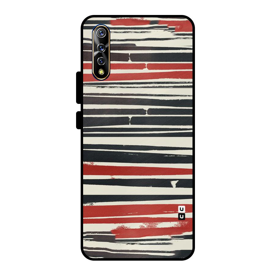 Messy Vintage Stripes Metal Back Case for Vivo S1