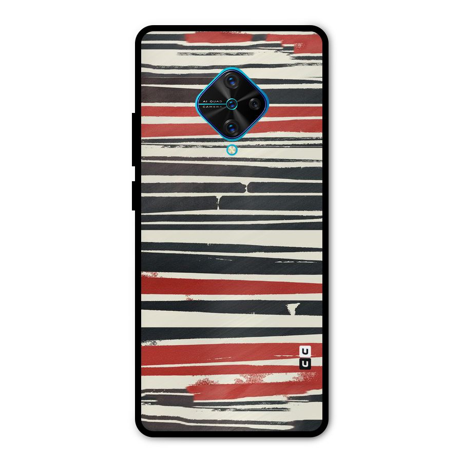 Messy Vintage Stripes Metal Back Case for Vivo S1 Pro