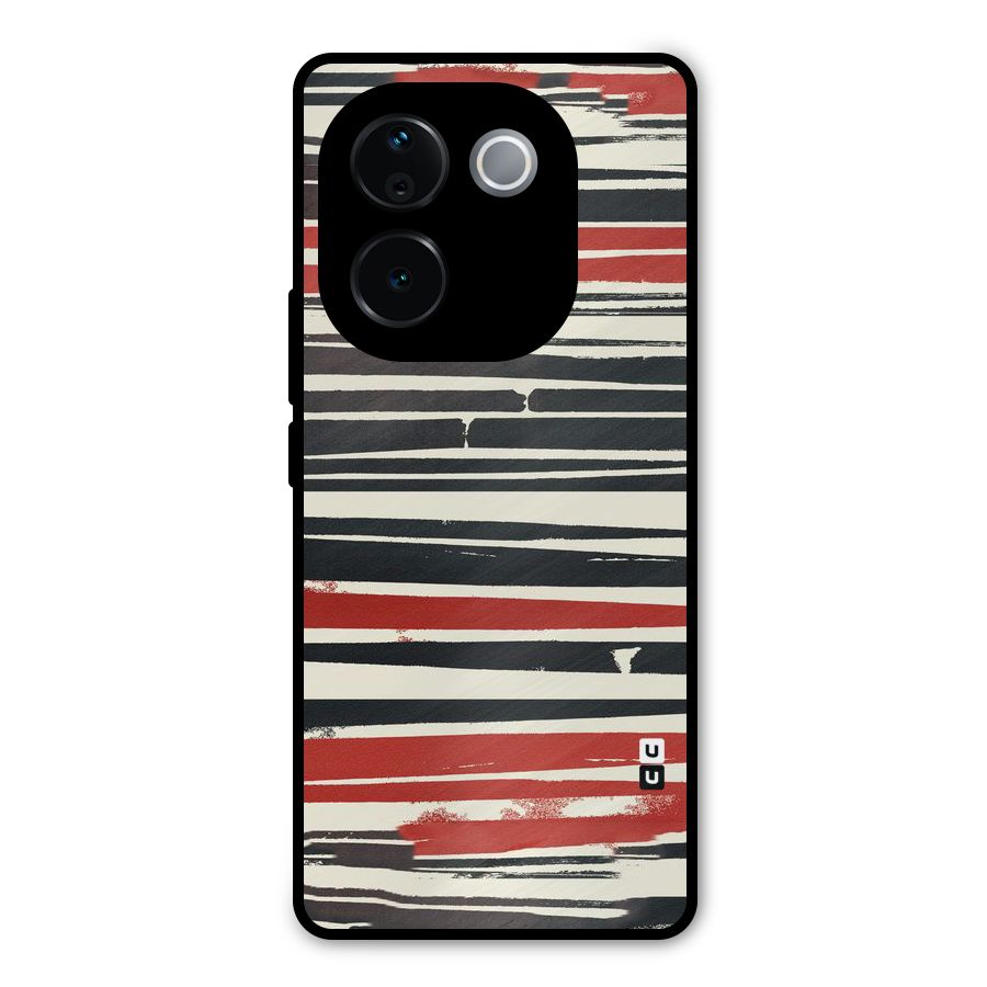Messy Vintage Stripes Metal Back Case for Vivo T3 Pro