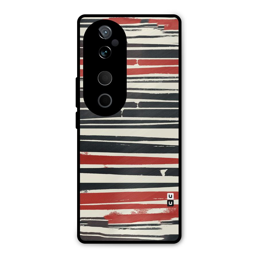 Messy Vintage Stripes Metal Back Case for Vivo T3 Ultra