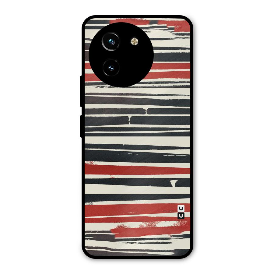 Messy Vintage Stripes Metal Back Case for Vivo T3x