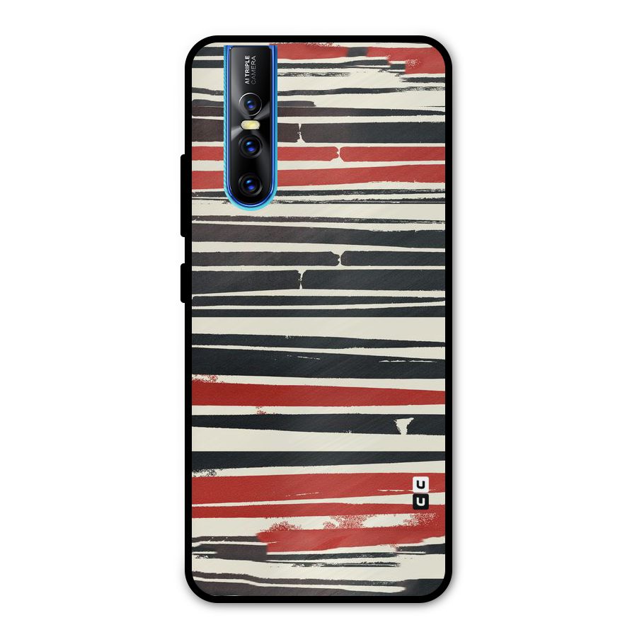 Messy Vintage Stripes Metal Back Case for Vivo V15 Pro