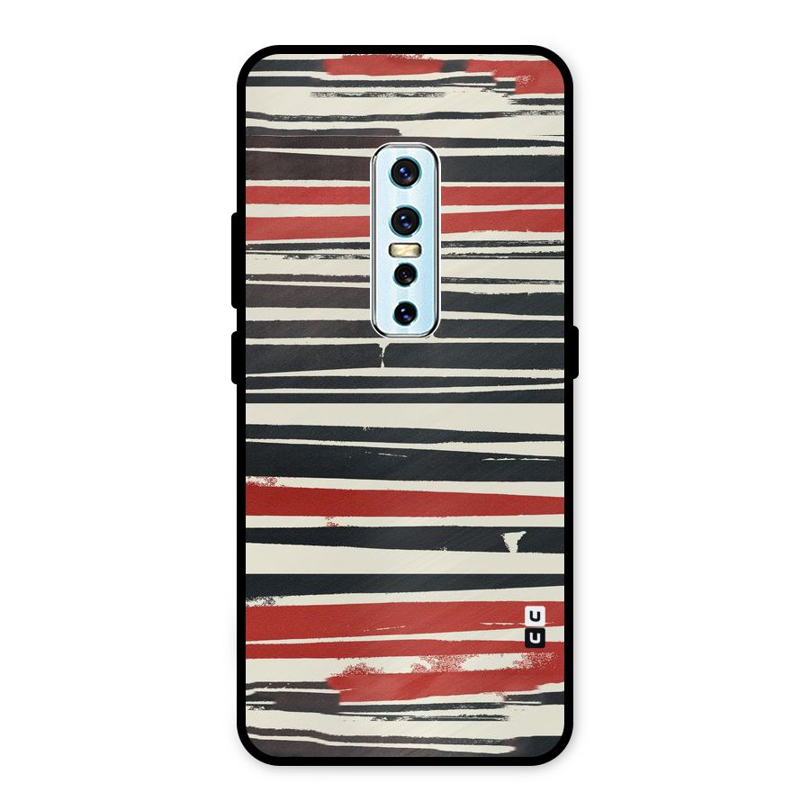 Messy Vintage Stripes Metal Back Case for Vivo V17 Pro