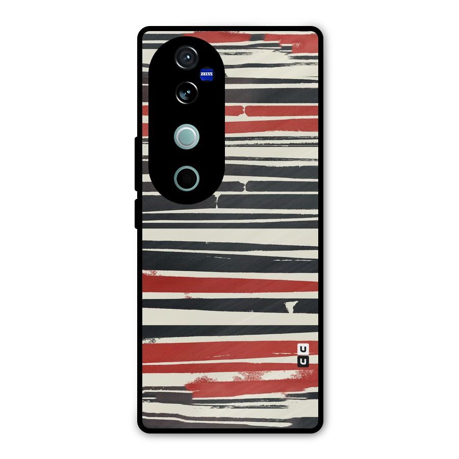 Messy Vintage Stripes Metal Back Case for Vivo V40