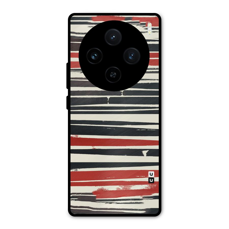 Messy Vintage Stripes Metal Back Case for Vivo X100