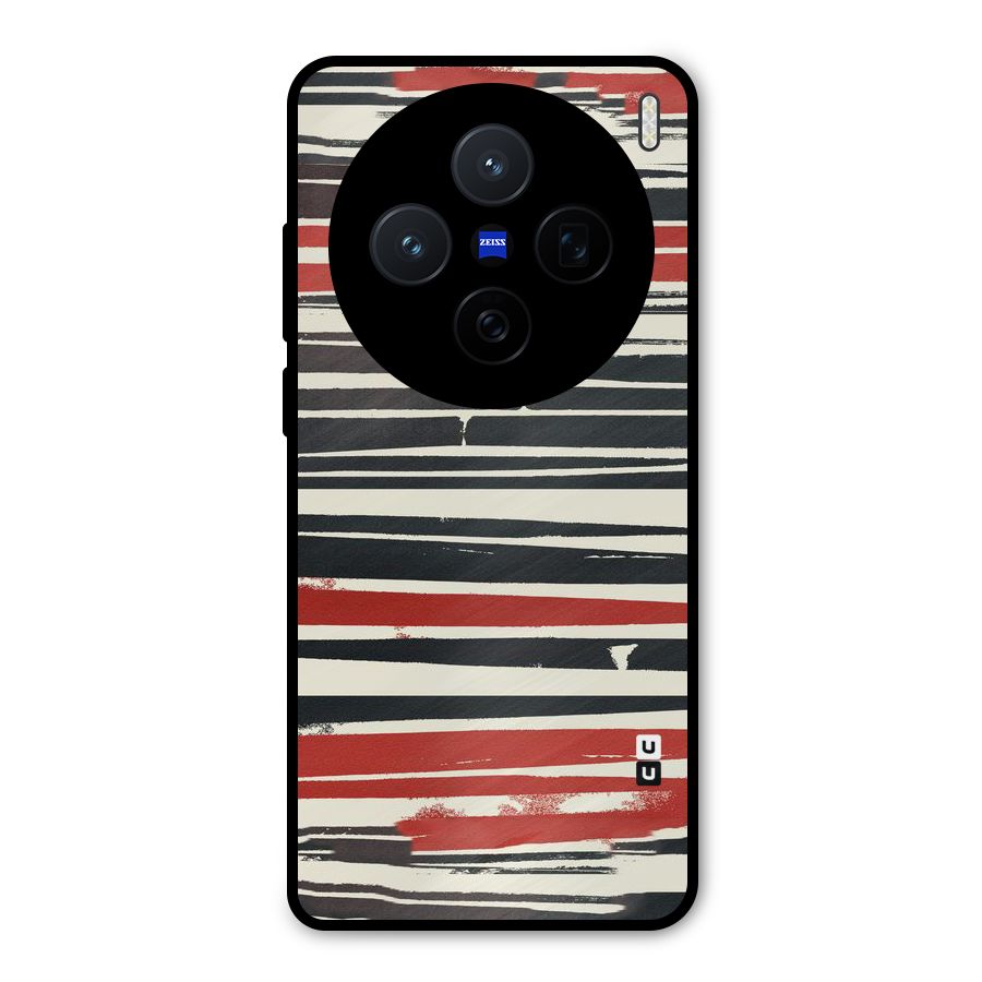 Messy Vintage Stripes Metal Back Case for Vivo X200