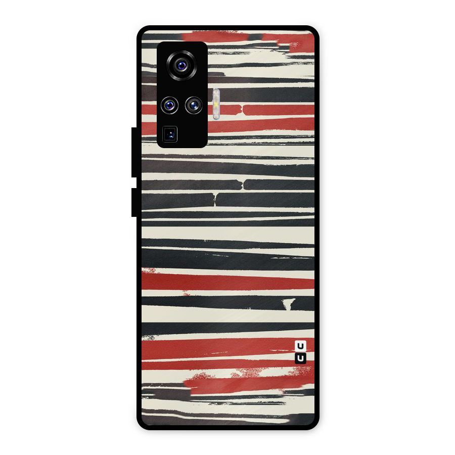 Messy Vintage Stripes Metal Back Case for Vivo X50 Pro