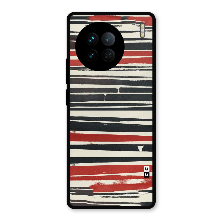 Messy Vintage Stripes Metal Back Case for Vivo X90