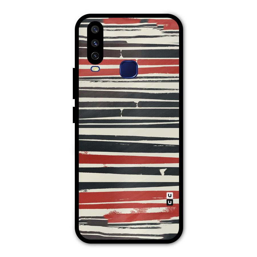Messy Vintage Stripes Metal Back Case for Vivo Y15
