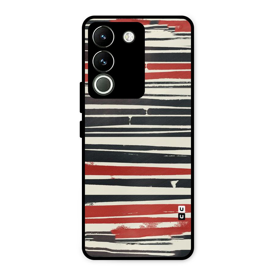 Messy Vintage Stripes Metal Back Case for Vivo Y200