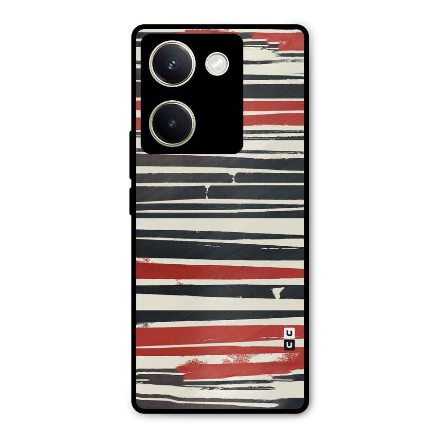 Messy Vintage Stripes Metal Back Case for Vivo Y200 Pro