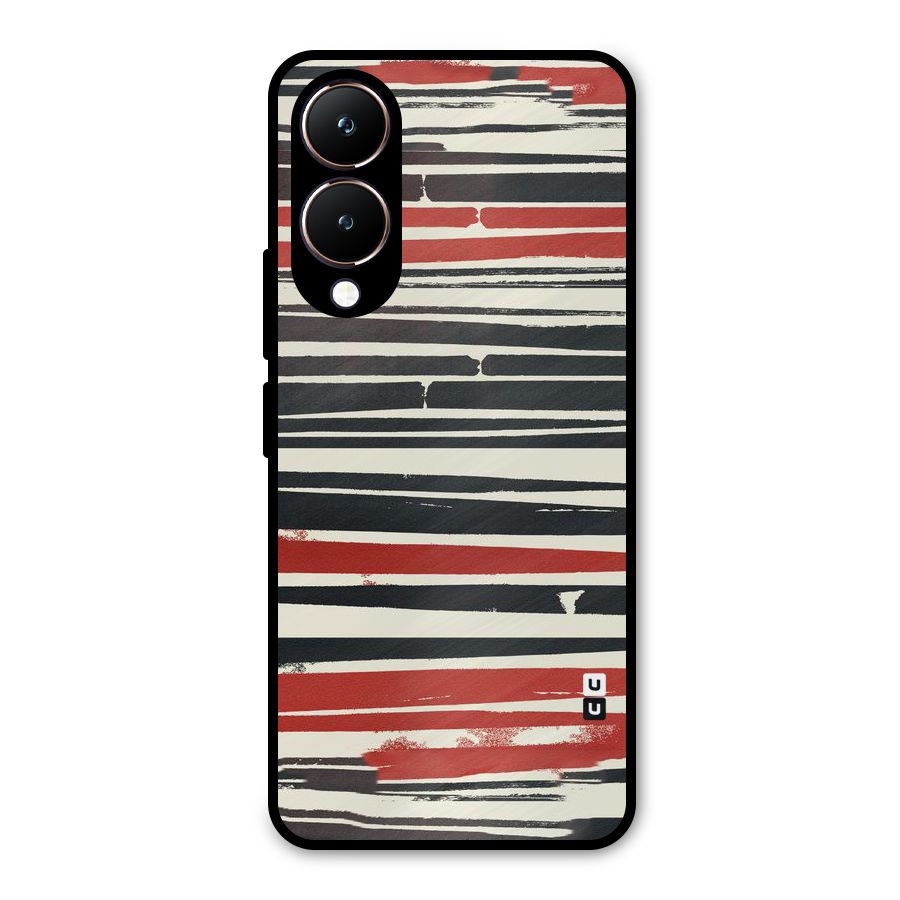 Messy Vintage Stripes Metal Back Case for Vivo Y28