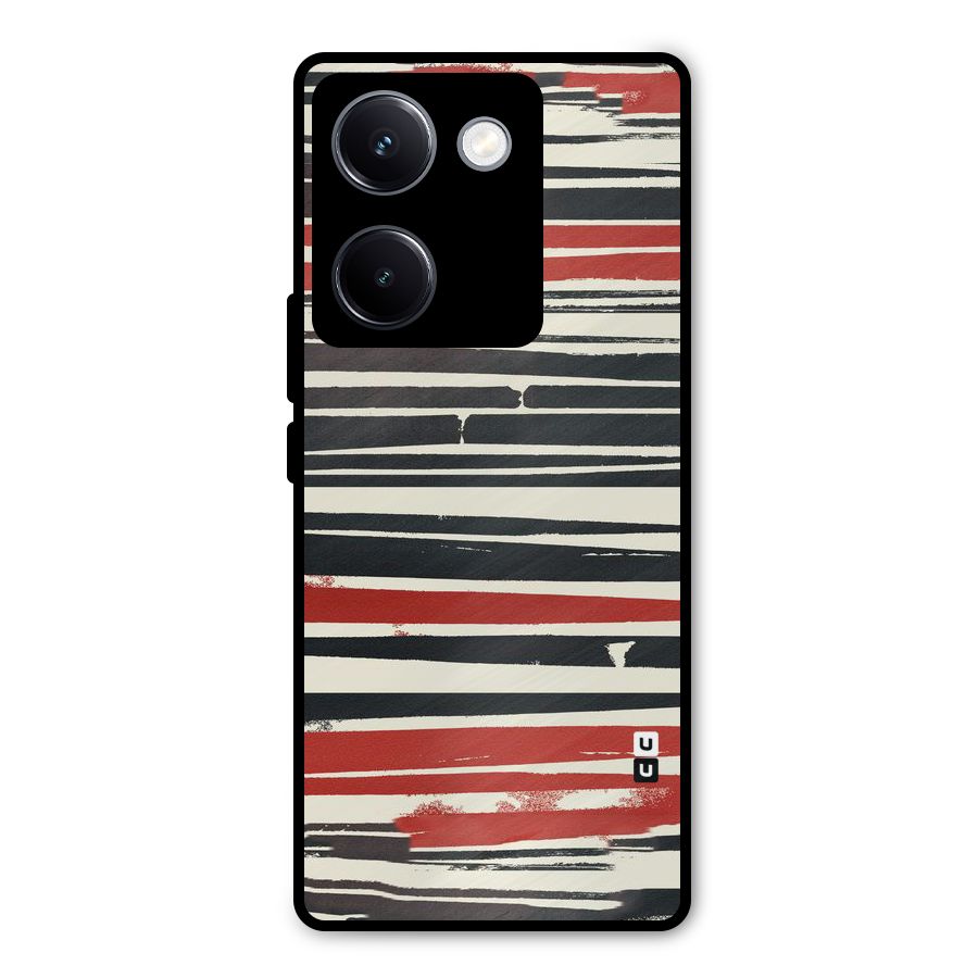 Messy Vintage Stripes Metal Back Case for Vivo Y300 Plus
