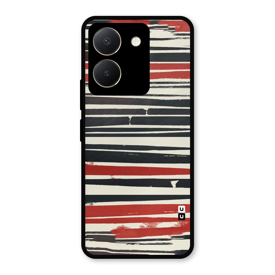 Messy Vintage Stripes Metal Back Case for Vivo Y36