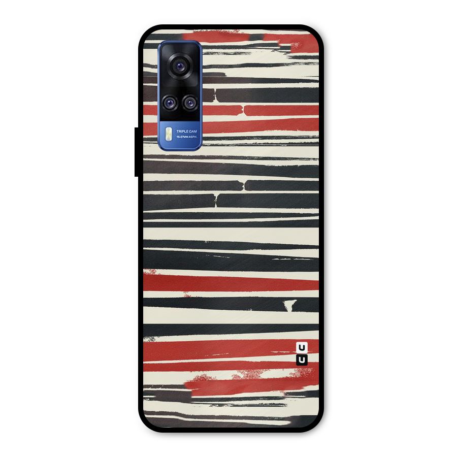 Messy Vintage Stripes Metal Back Case for Vivo Y51A