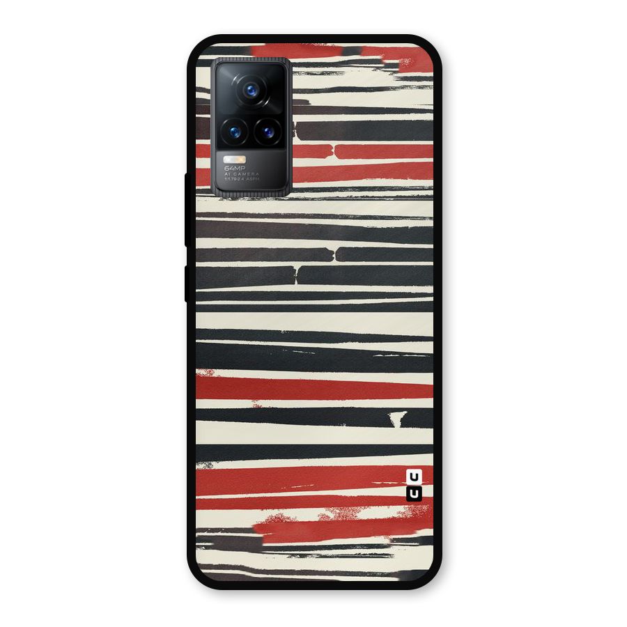 Messy Vintage Stripes Metal Back Case for Vivo Y73
