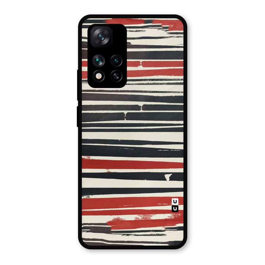 Messy Vintage Stripes Metal Back Case for Xiaomi 11i Hypercharge 5G