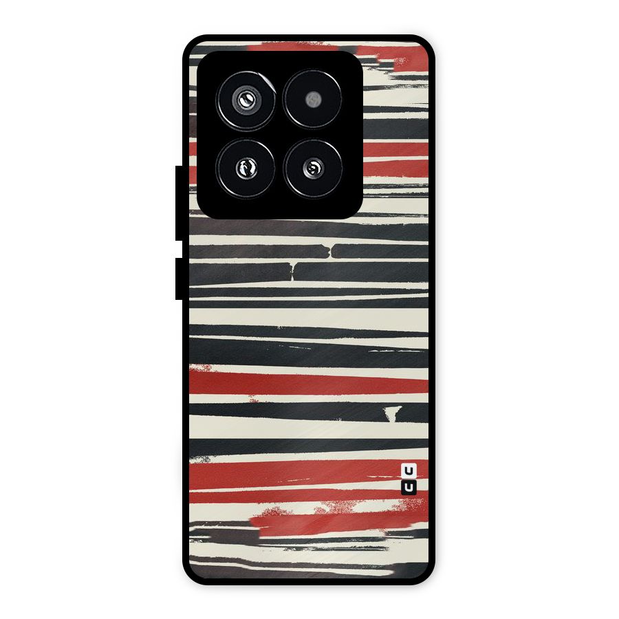 Messy Vintage Stripes Metal Back Case for Xiaomi 14 Pro