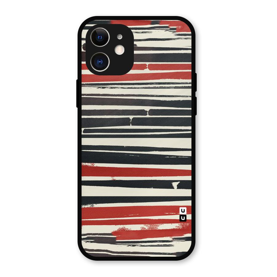Messy Vintage Stripes Metal Back Case for iPhone 12
