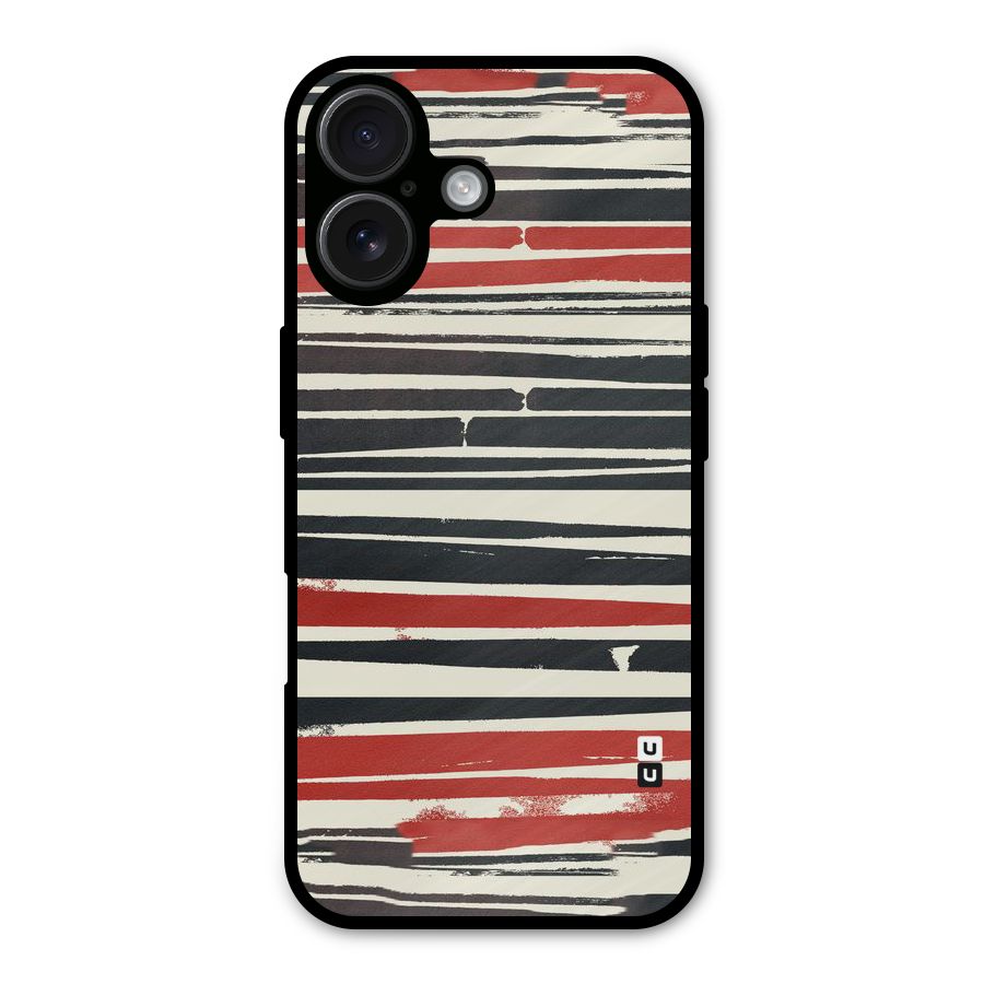 Messy Vintage Stripes Metal Back Case for iPhone 16
