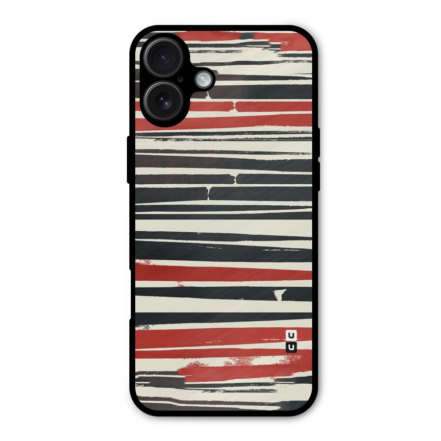 Messy Vintage Stripes Metal Back Case for iPhone 16 Plus