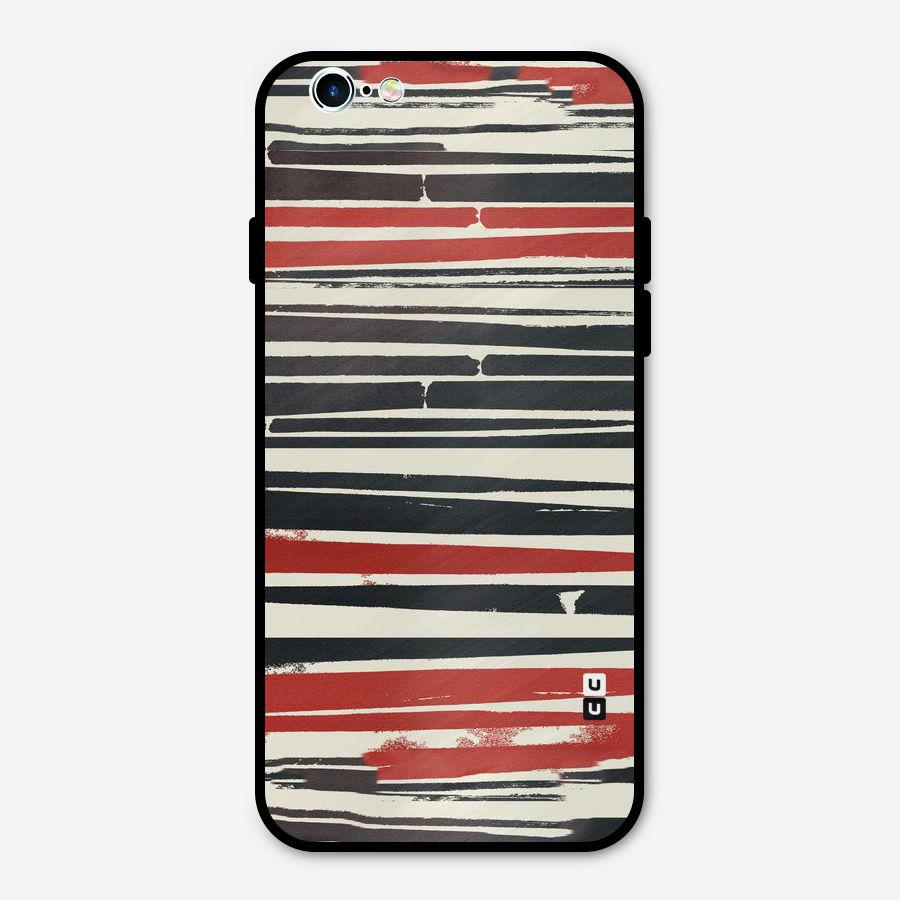 Messy Vintage Stripes Metal Back Case for iPhone 6 6s