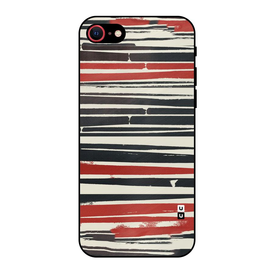 Messy Vintage Stripes Metal Back Case for iPhone 7