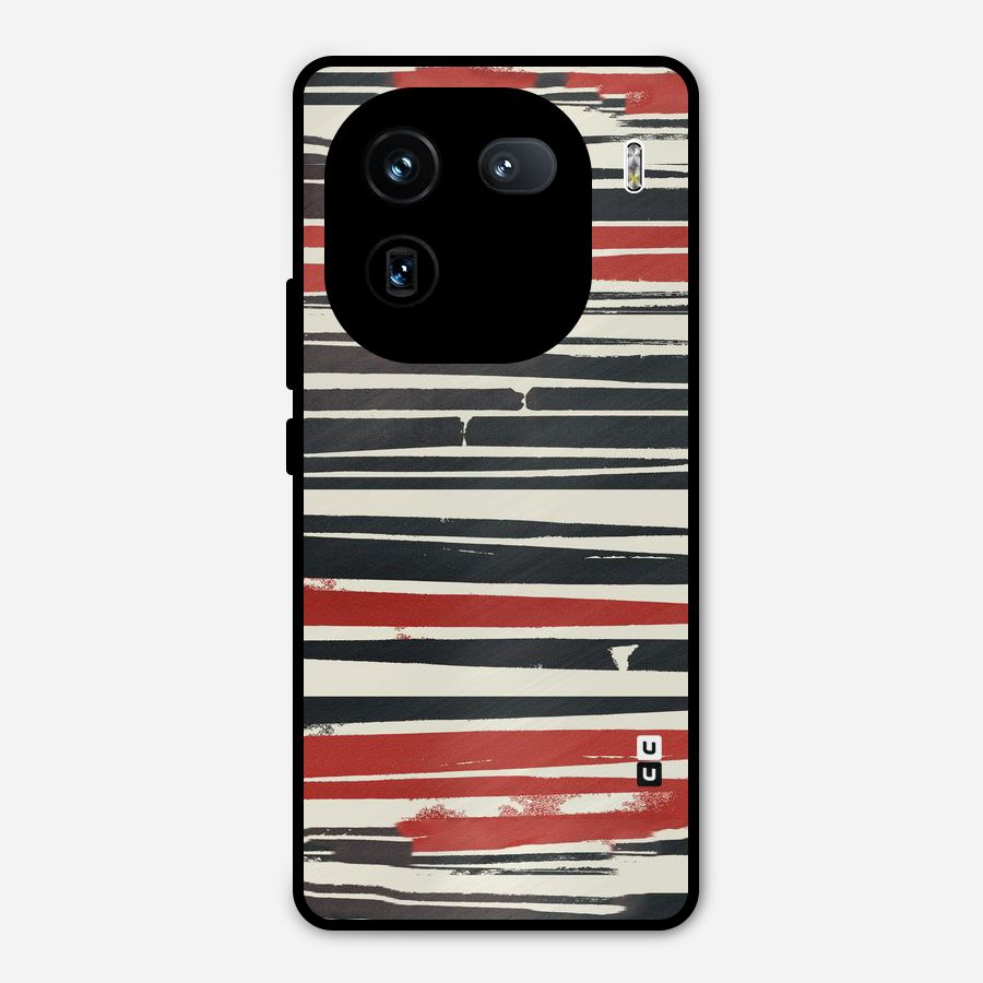 Messy Vintage Stripes Metal Back Case for iQOO 12