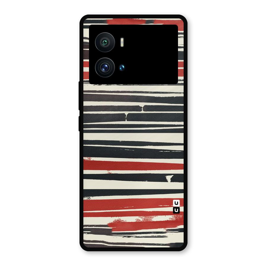 Messy Vintage Stripes Metal Back Case for iQOO 9 Pro