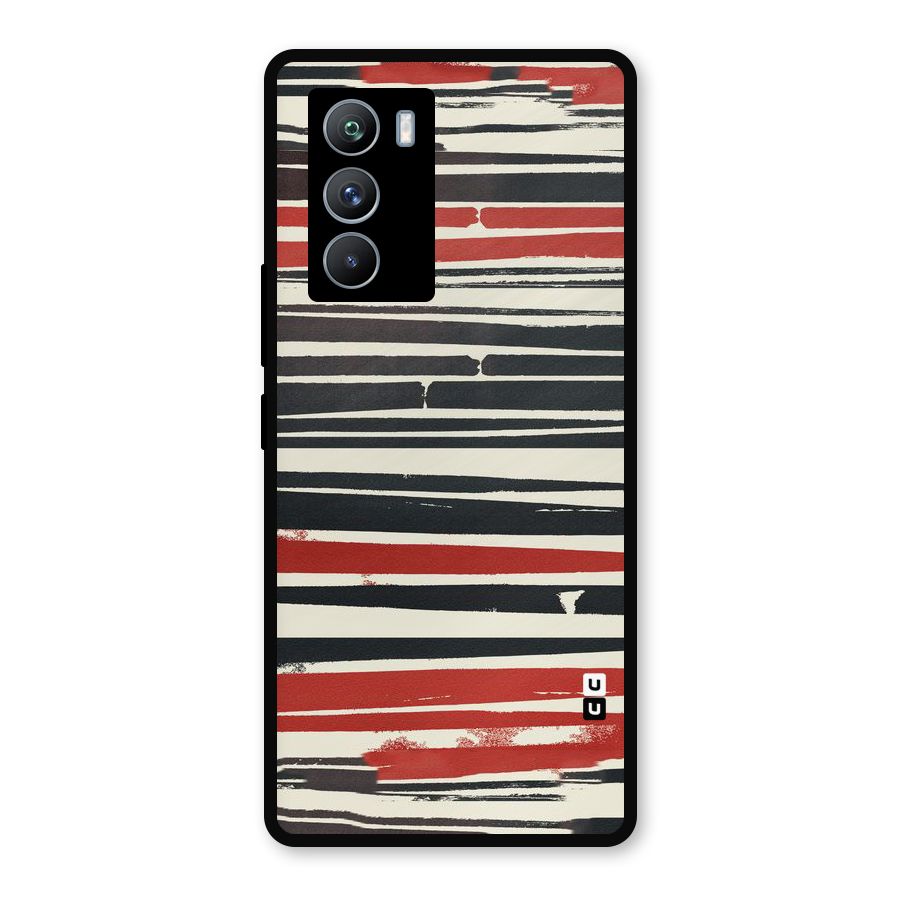 Messy Vintage Stripes Metal Back Case for iQOO 9 SE