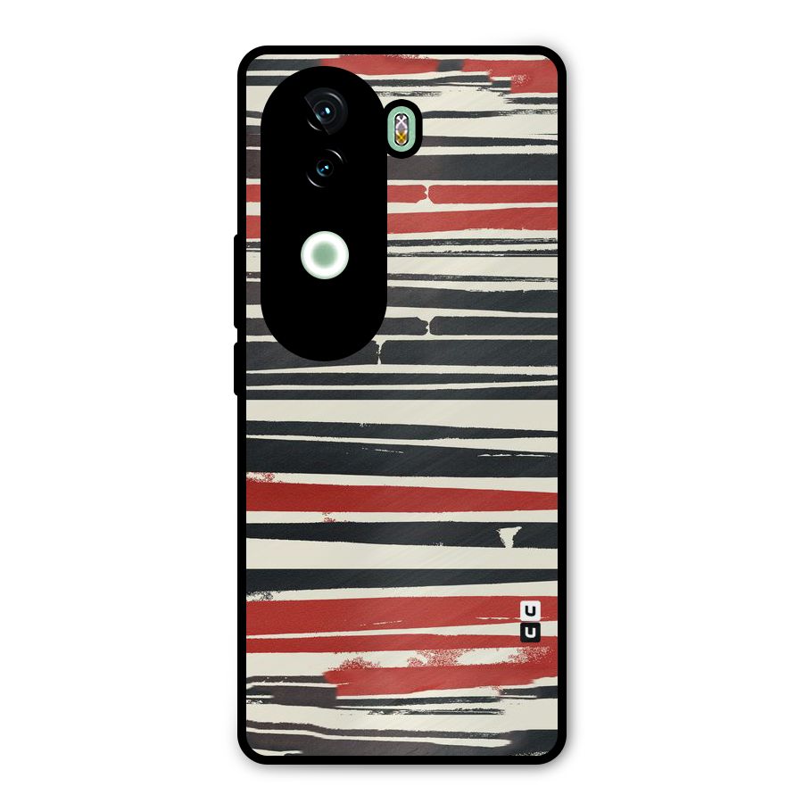 Messy Vintage Stripes Metal Back Case for iQOO Z9s