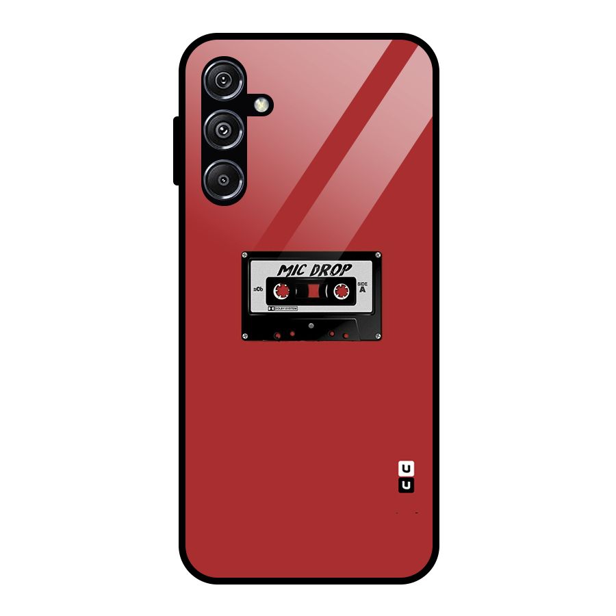 Mic Drop Cassette Minimalistic Glass Back Case for Galaxy M34 5G