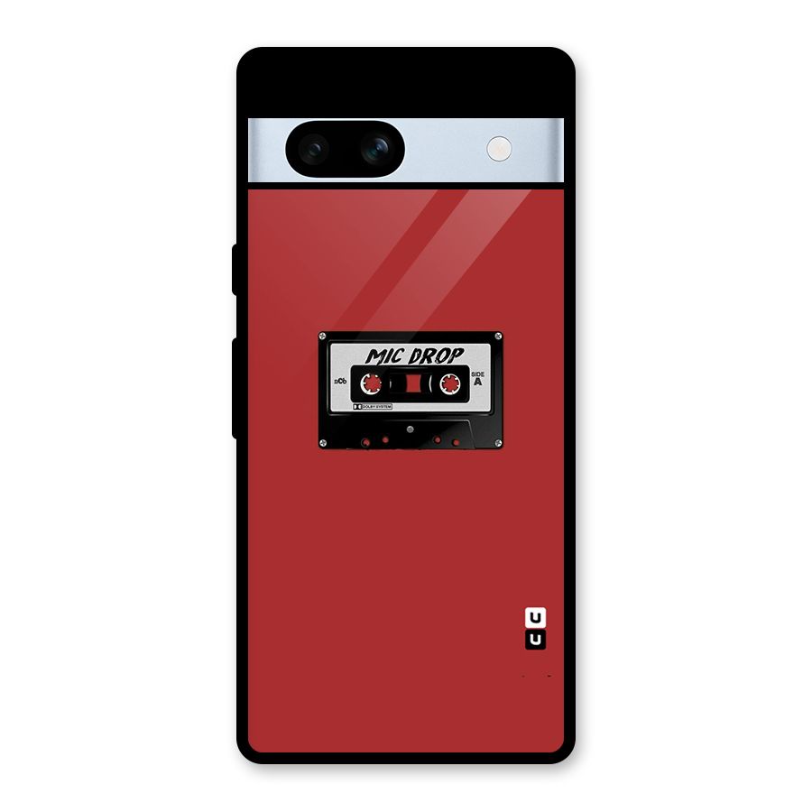 Mic Drop Cassette Minimalistic Glass Back Case for Google Pixel 7a