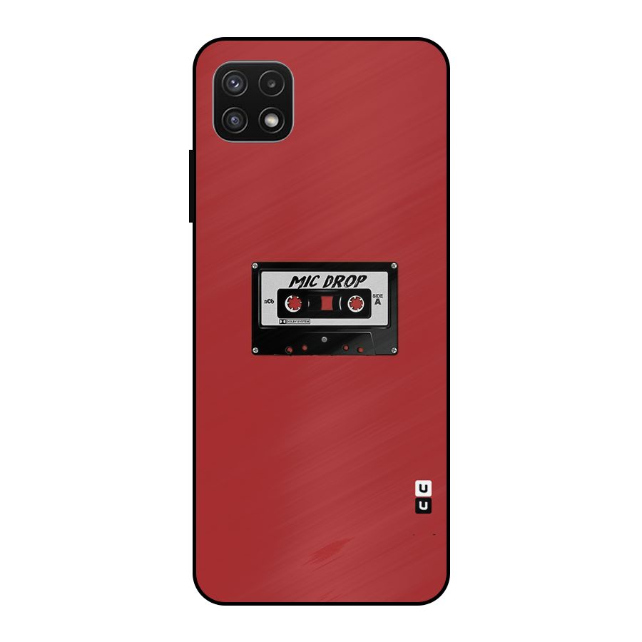 Mic Drop Cassette Minimalistic Metal Back Case for Galaxy A22 5G